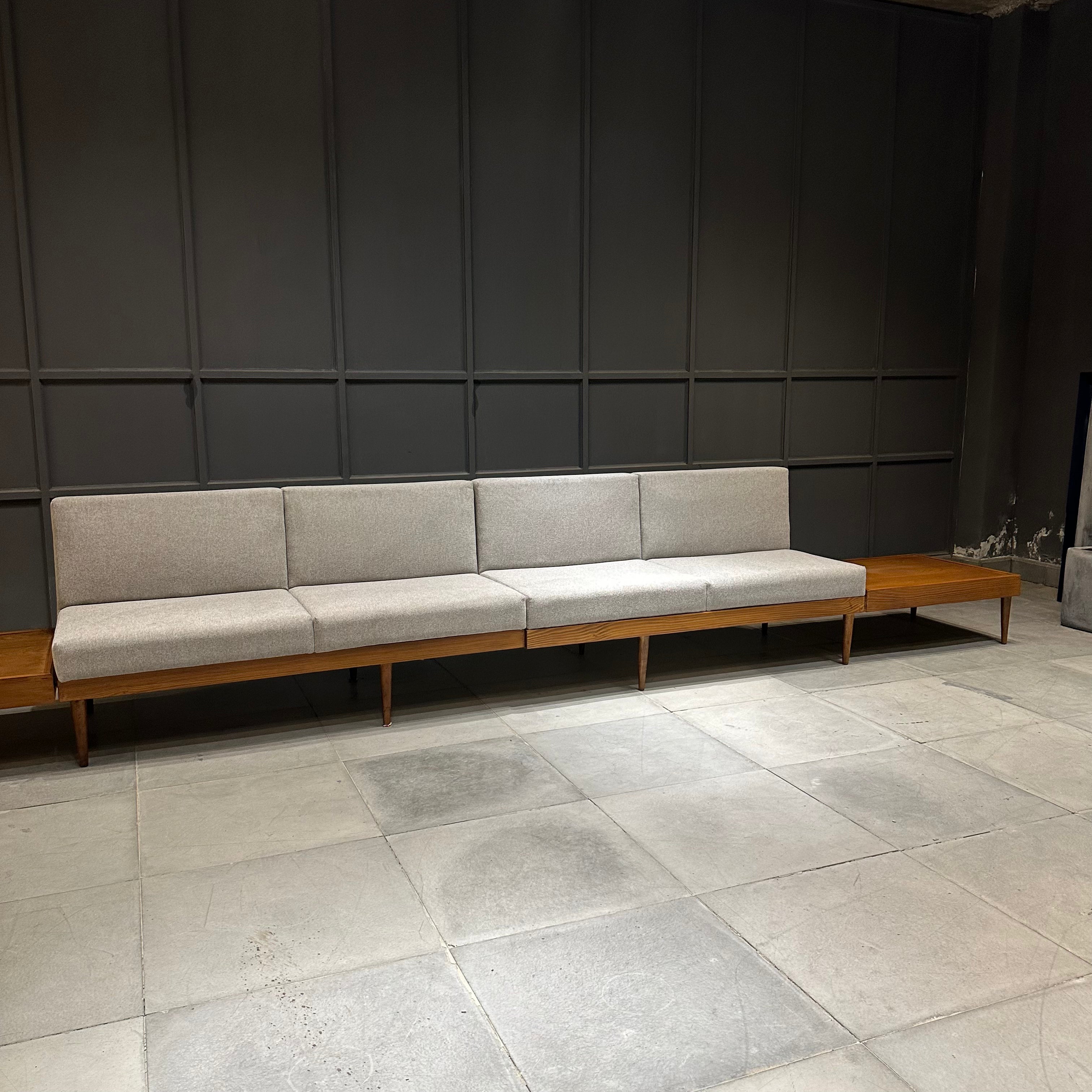 Sleek Wooden Frame Sofa